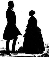 Queen Victoria and Lord Melbourne Silhouette Fine Art Print