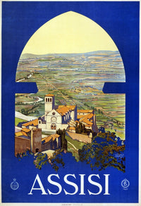 Italian Travel Poster Promoting Assisi, Italy by Vittorio Grassi - C1920 Lithograph