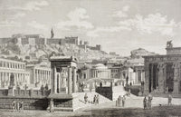 Imaginary View of the Agora Marketplace in Ancient Athens Fine Art Print