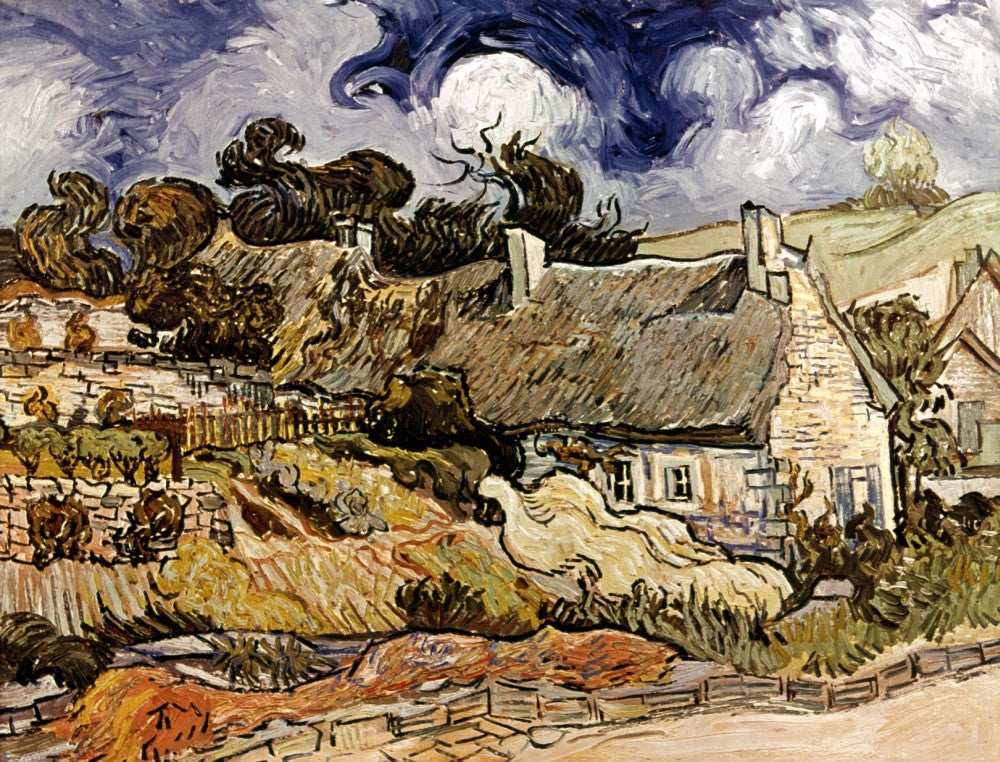 Van Gogh: Chaumes De Cordeville Fine Art Print - Canvas 1890