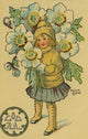 Girl With Flowers Fine Art Print by Mary Evans Picture Library