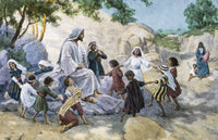 The Lord Is Joy: Children Dancing Around Jesus Christ Fine Art Print by John Short