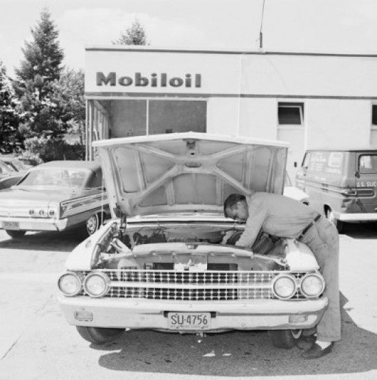 Man Repairing Car Fine Art Print - Available in Multiple Sizes