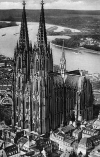 Aerial View of Cologne Cathedral, Germany (C1920) Fine Art Print