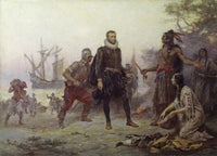 Hudson, The Dreamer - Landing on Delaware Bay (1609) Fine Art Print by Jean Leon Gerome Ferris