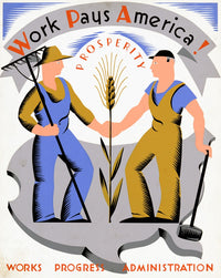 Work Pays America! WPA Poster Print by Vera Bock | Granger Collection