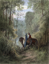 The Dawn of Love: Lancelot and Guinevere Steel Engraving Poster Print