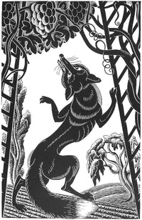 The Fox and The Grapes Woodcut Art Print by Boris Artzybasheff