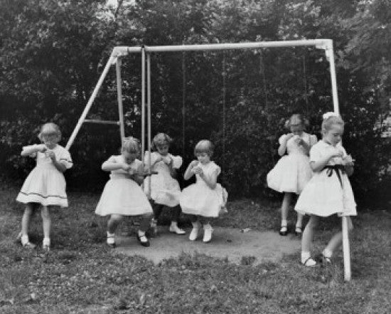 Group of Girls Enjoying Ice Cream in the Park Fine Art Print