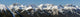 Panorama of Snow-Covered Mountains and Blue Sky - Banff, Alberta Fine Art Print by Michael Interisano