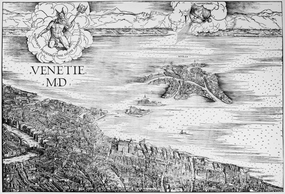 Venice: Murano Fine Art Print - Bird's-Eye View by Jacopo Barbari