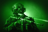 Special Operations Forces Soldier with Night Vision and HK416 Fine Art Print