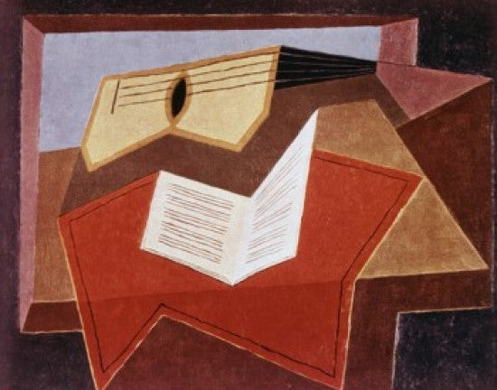 Guitar with Sheet of Music Fine Art Print by Juan Gris
