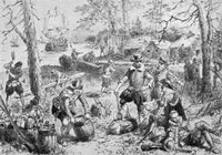 Jamestown Settlement Art Print - Building of Jamestown, Virginia, C1607 by Henry A. Ogden