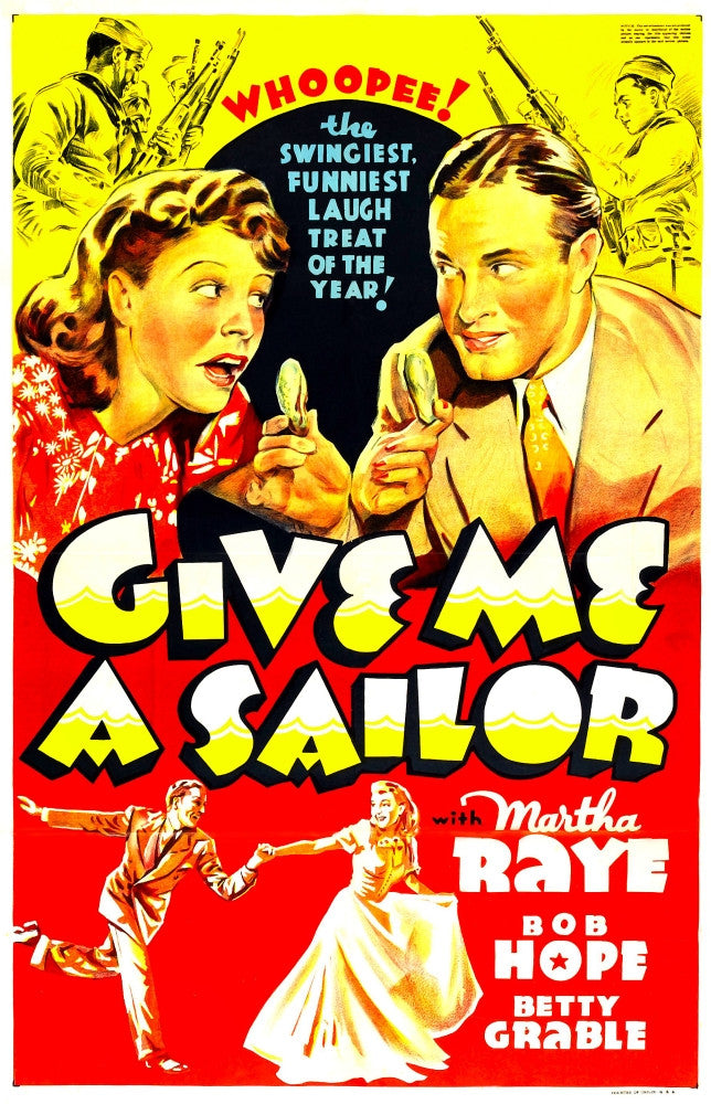 Give Me A Sailor 1938 Movie Poster Print Featuring Martha Raye and Bob Hope
