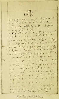 First Page of Samuel Pepys' Manuscript Diary Fine Art Print