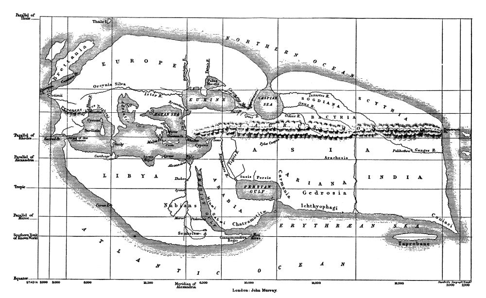 Eratosthenes World Map Fine Art Print - Historical Geography