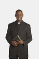 A Man in Clerical Collar with Bible Fine Art Print by Ron Nickel