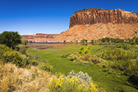 Red Cliffs Above Dugout Reservoir Fine Art Print by Russ Bishop