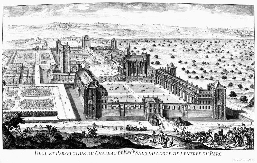 Chateau De Vincennes 17th Century Line Engraving Poster Print by Granger Collection