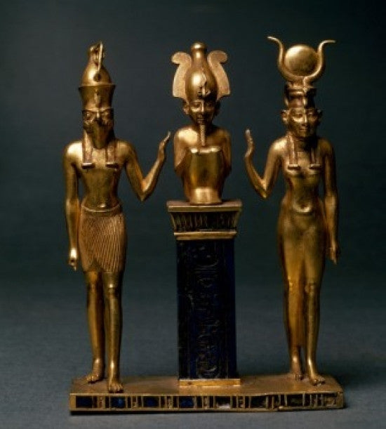 Trinity of Osorkon II: Osiris with Isis and Horus Fine Art Print - Louvre