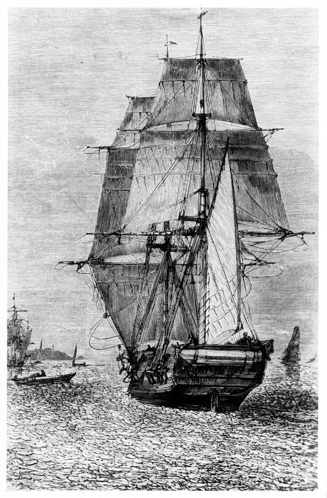 Darwin's H.M.S. Beagle Engraving Fine Art Print - 19th Century