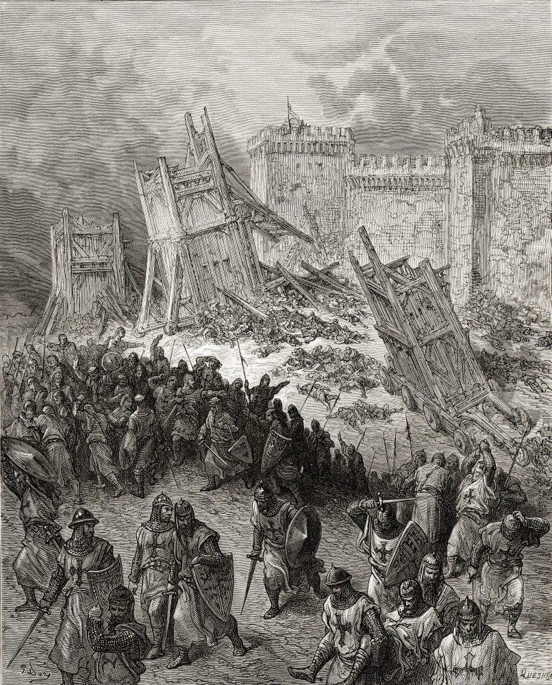 Second Assault of Jerusalem Fine Art Print - Crusaders Repulsed