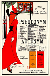 The Pseudonym & Autonym Libraries Fine Art Print by Aubrey Beardsley