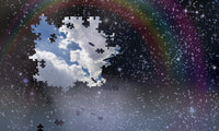 Puzzle Pieces Falling from Night Sky Fine Art Print by Bruce Rolff