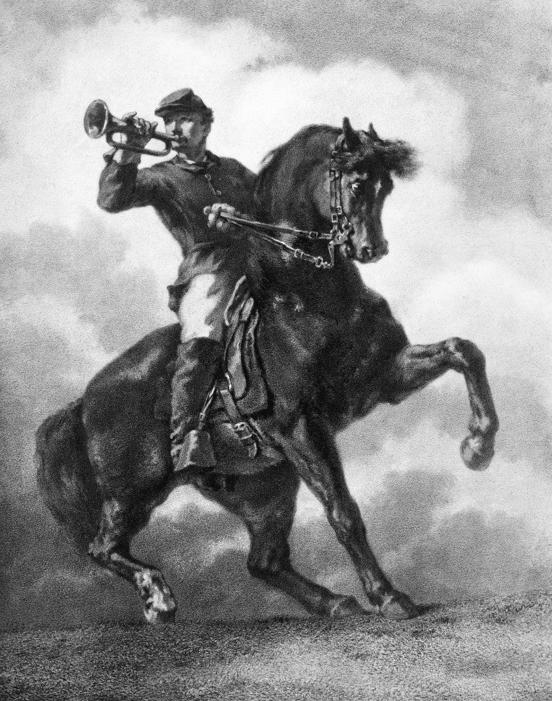 Civil War Bugler Fine Art Print - Lithograph by William Morris Hunt