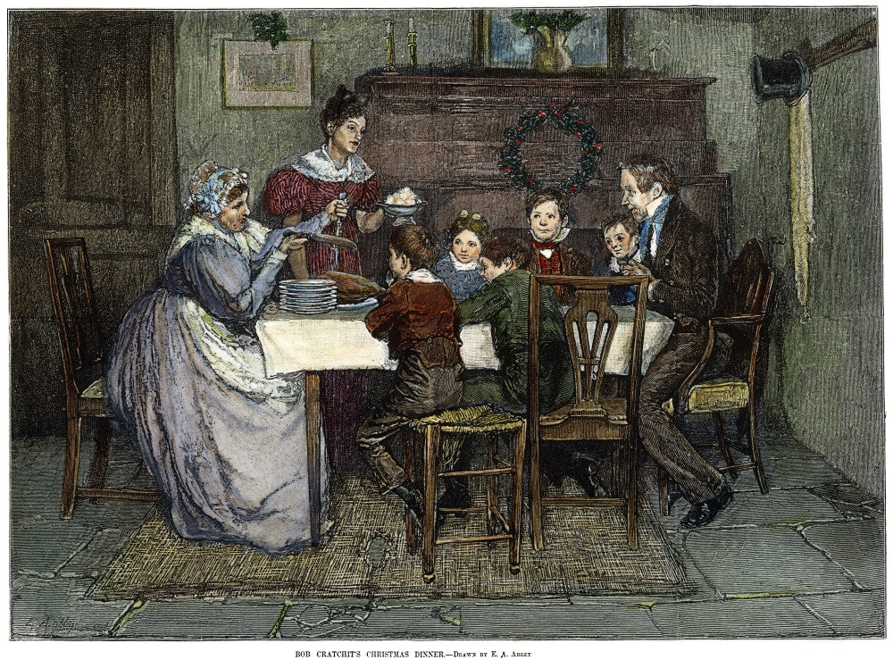 Bob Cratchit’s Christmas Dinner Engraving from A Christmas Carol