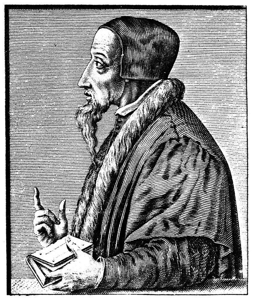 John Calvin French Theologian & Reformer 16th Century Engraving Print