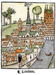 Historic London 1510 Woodcut Print - Old St. Paul's Spire