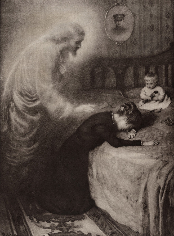 The Consoler - British WWI Painting by Harold Copping (1915) Poster Print