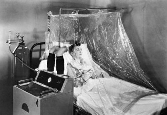 Female Patient in an Oxygen Tent Fine Art Print