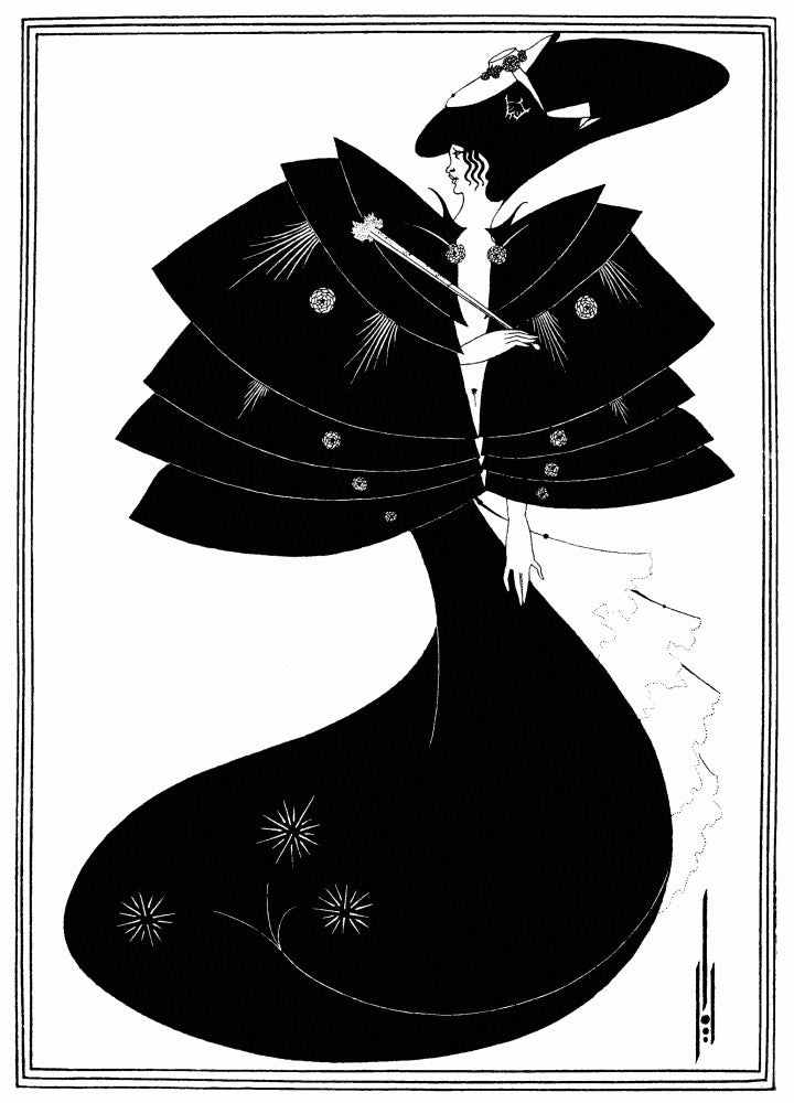 Beardsley Salome Fine Art Print - 'The Black Cape' Drawing