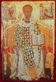 Saint Nicolas 16th Century Icon Print by Michael Damaskenos