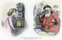 Thomas Nast 'Hello, Santa Claus!' Color Engraving Fine Art Print