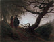Man & Woman Contemplating The Moon Fine Art Print by Caspar David Friedrich