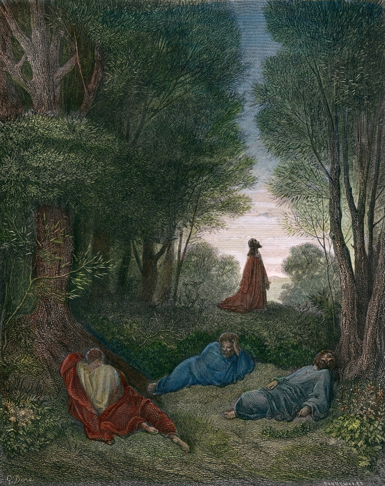 Jesus in Gethsemane Wood Engraving Fine Art Print by Granger Collection