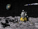 Apollo on the Moon with Saturn V Rocket Fine Art Print