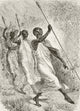 Warriors from Unyoro Dancing Fine Art Print - Historical Artwork