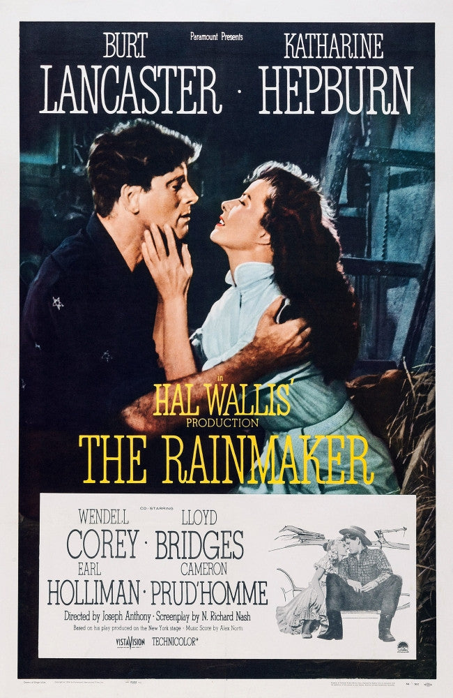 The Rainmaker Movie Poster Art featuring Burt Lancaster & Katharine Hepburn - 1956