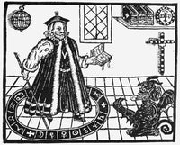 Faustus & Mephistopheles Woodcut Print from 1631 Edition | Posterazzi