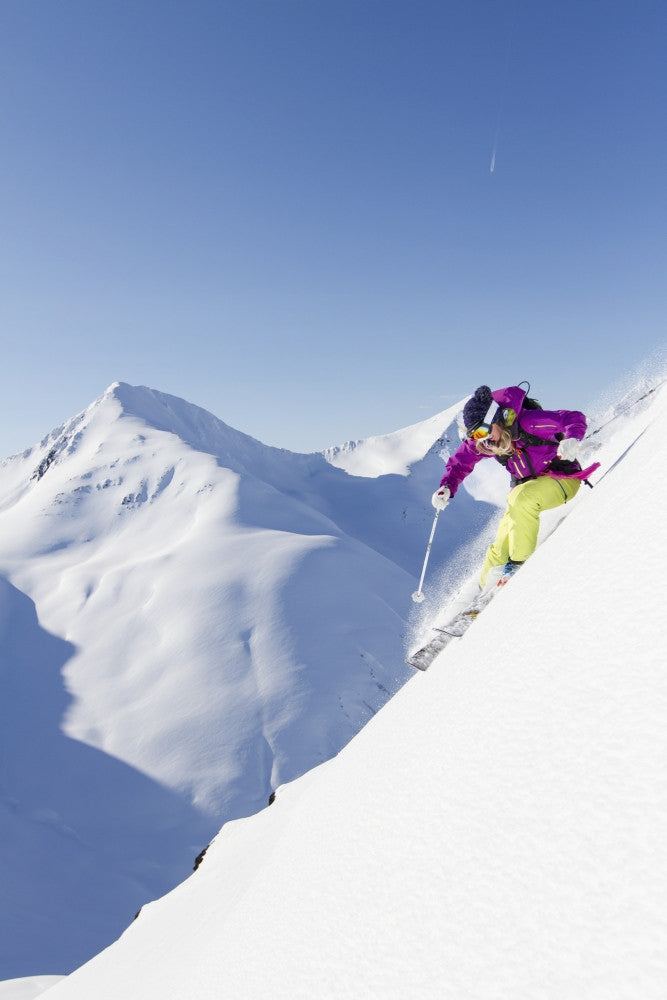 Lynsey Dyer Skiing in the Chugach Mountains Art Print by Scott Dickerson