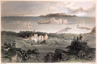 Howth Castle Steel Engraving Fine Art Print | Dublin Bay Artwork