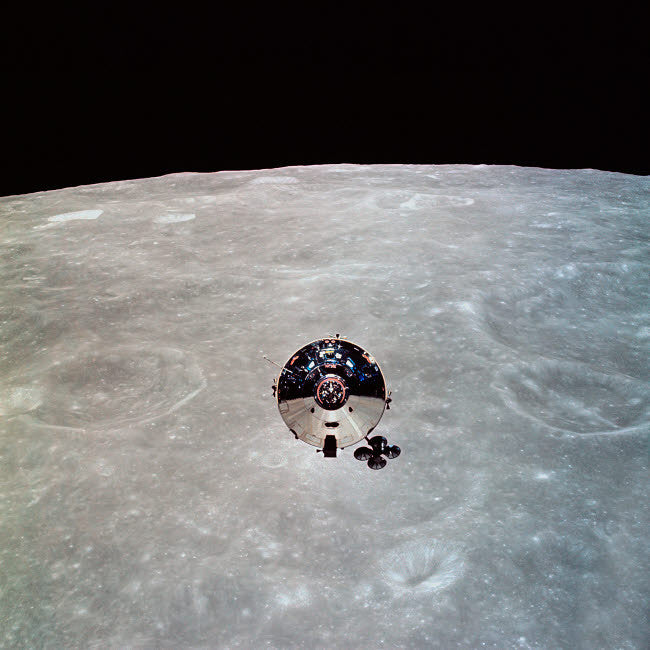 The Apollo 10 Command and Service Modules in Lunar Orbit Fine Art Print by Stocktrek Images