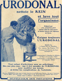 Vintage French Advertisement Poster for Urodonal Kidney Cleanser (C.1916)