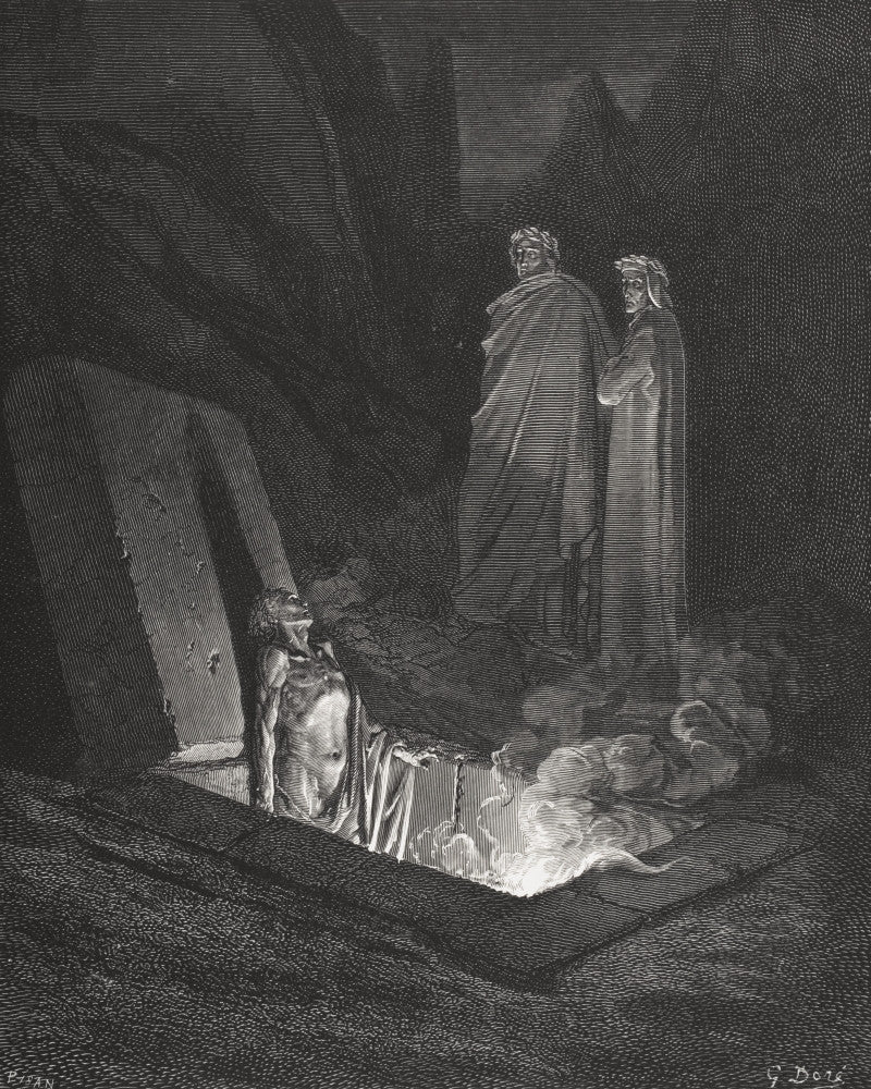 Dante Alighieri Inferno Canto X Engraving by Gustave Doré - Fine Art Print