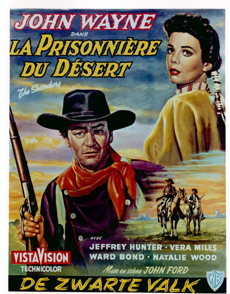 The Searchers 1956 Movie Poster Art Print Featuring John Wayne & Natalie Wood